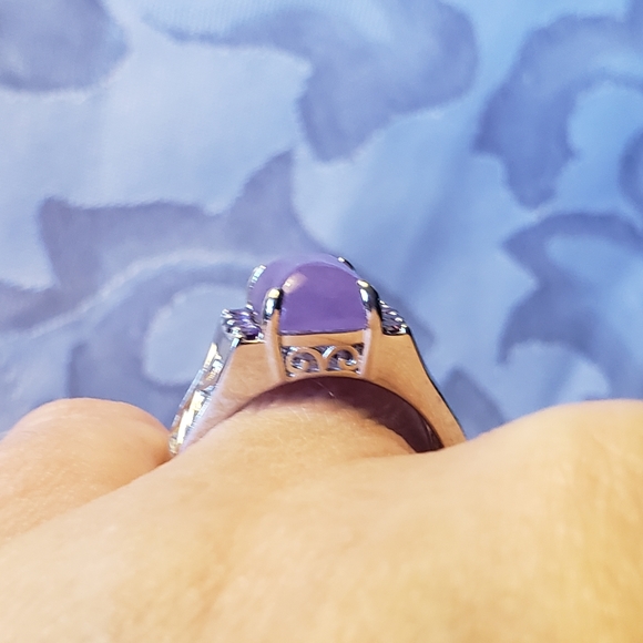SOLD Pacific Purple Jade ring Sterling Silver - Picture 7 of 7